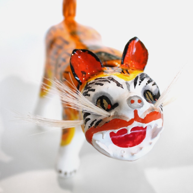 希少・大判】昭和レトロ 張子の虎 50cm 香川県産 郷土玩具 （古紙貼込