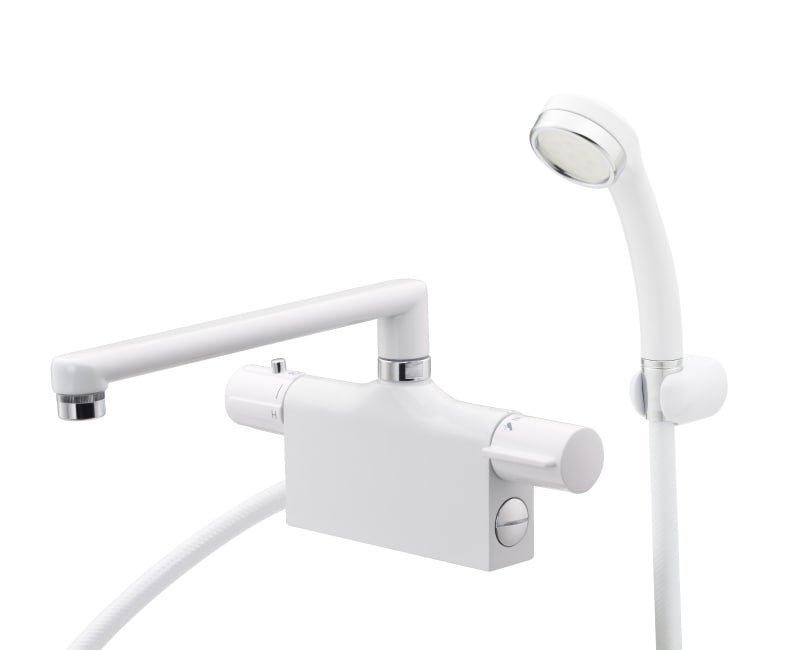 サーモスタット混合栓 浴室用水栓 (ホワイト シルバー)｜アトリエダダ