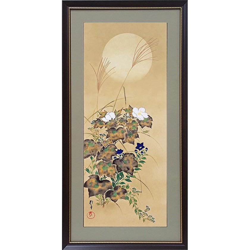 複製/酒井抱一/蓬莱之図/鶴亀図/蓬莱山/工芸/大幅/布袋屋掛軸HJ-596