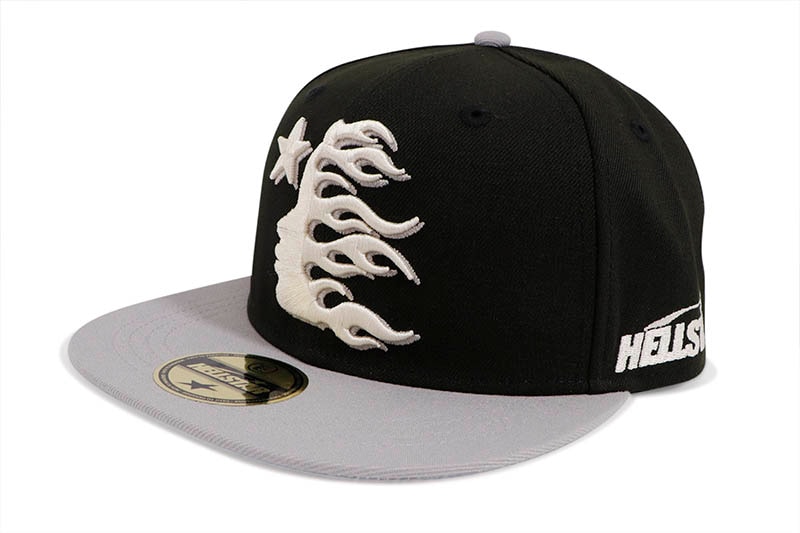 HELLSTAR STUDIOS BASEBALL FITTED HAT (BLACK/GREY) | Category,HEAD
