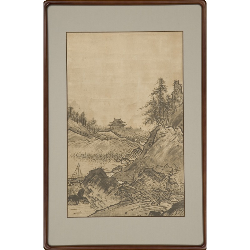 日本画 山口華楊・奥村土牛 お飾り扇 日本画山口華楊・奥村土牛お飾り扇