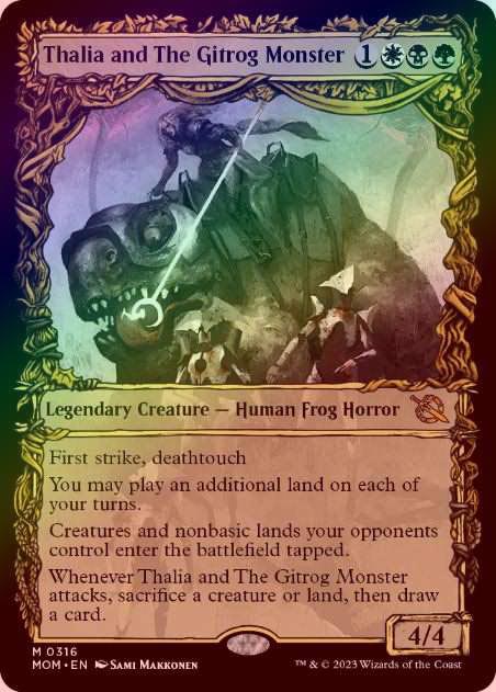 MTG サリアとギトラグの怪物 Foil テキストレス アーティストプルーフ