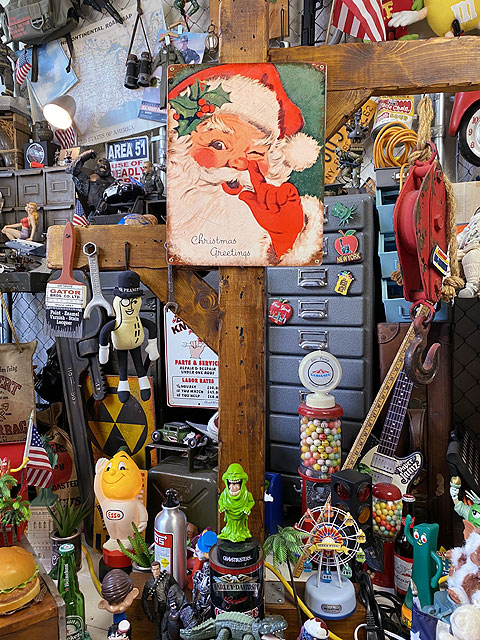 サンタクロース U.S.ヘヴィースチールサイン （ハートフルウインク）の