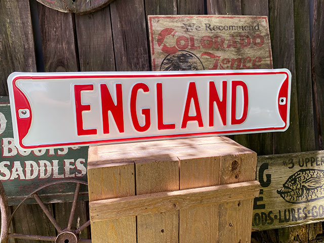 イングランド エナメルストリートサイン イギリス製ホーロー看板の通販