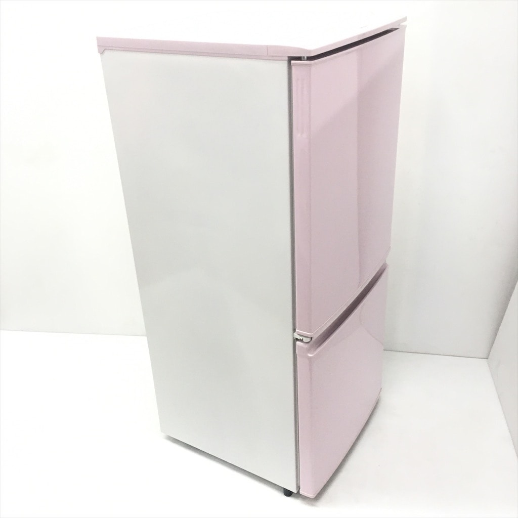 中古 137L 2ドア冷蔵庫 つけかえ扉 シャープ SJ-14E2-SP ピンク 2015年