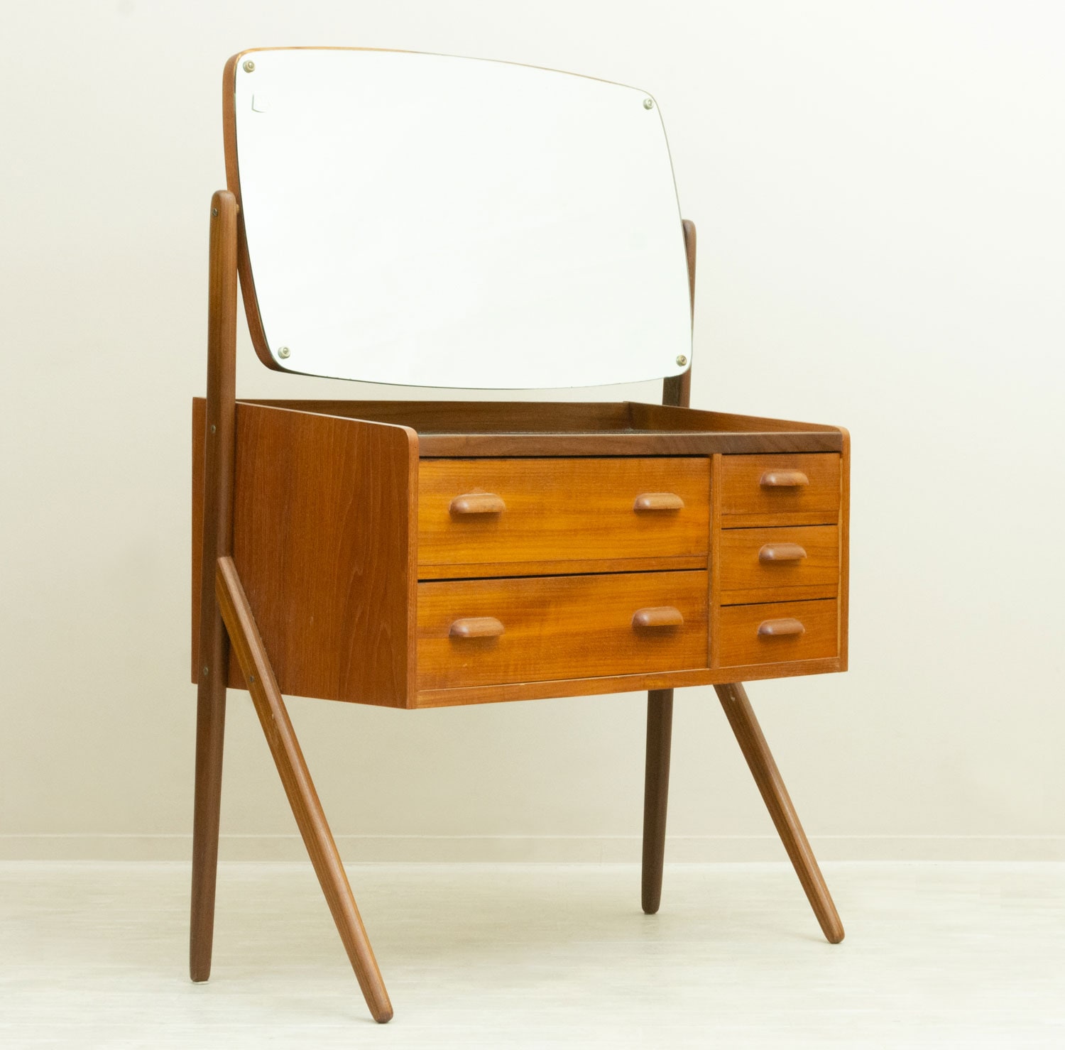 ドレッサー チェスト チーク ミラー 北欧ビンテージ家具CLOVERKY