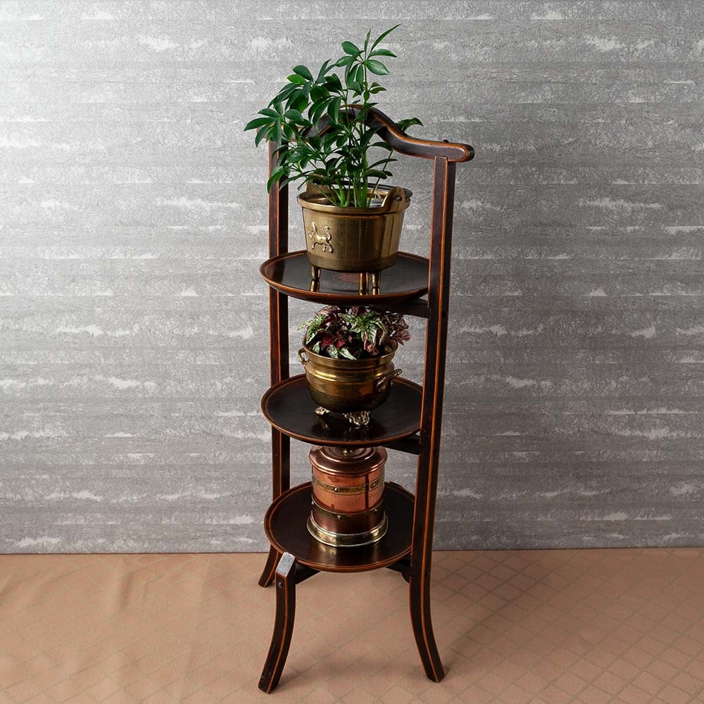 英国ヴィンテージ3段ケーキスタンド木製スリーティアーズ折りたたみ式