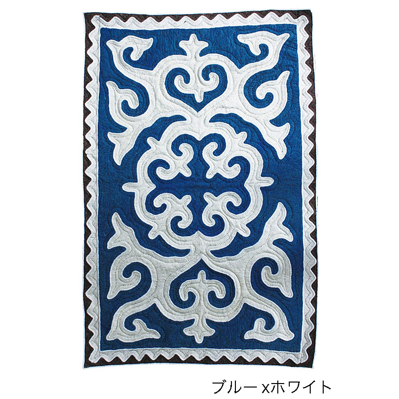 シルダック ウールラグ Peacefulness ブルーxホワイト