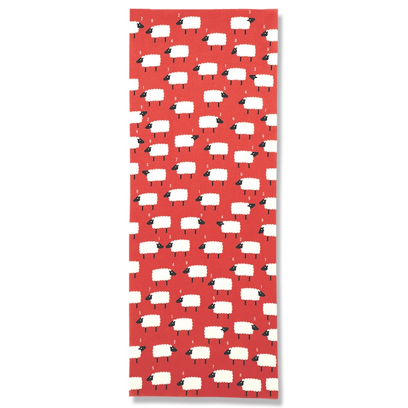 手ぬぐい総柄90cm「ひつじ」（ピンク/ブラック） | 手ぬぐい,RAAK | 永楽屋