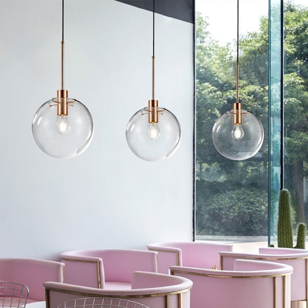 リーズナブル】LED ガラスシェードペンダントライト・1灯・ローズ