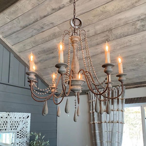 中古】クラシックシャンデリア 3灯 ブロンズ・白 アンティーク 中古