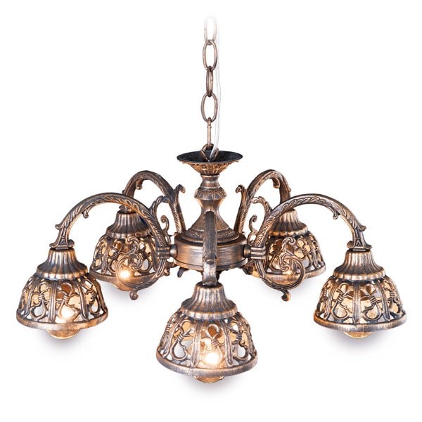 シャンデリア アイアン ホワイト 5灯 欧風 南欧風 フランス製