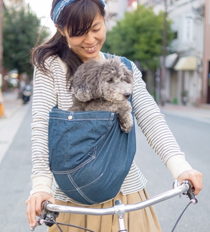 試着のみ エルヴァ erva dog 犬 スリング 抱っこ紐 デニム 小型犬 S