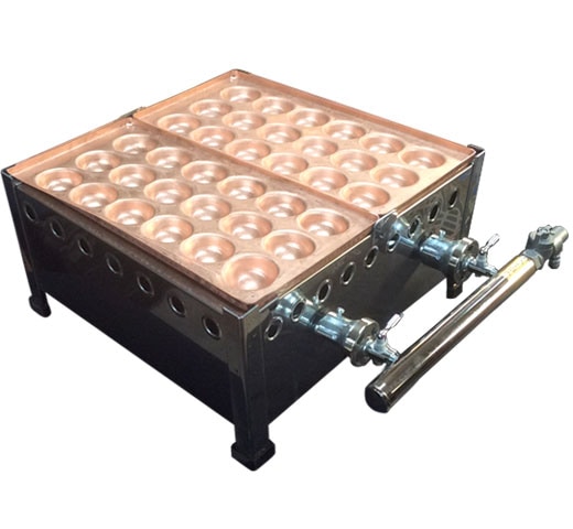 業務用 たこ焼き器 18穴 24穴 40穴×2（銅板）5連 プロパンガス LPガス