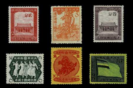 カタログ価6600円！満州国建国10周年記念切手 20銭×6枚ブロック