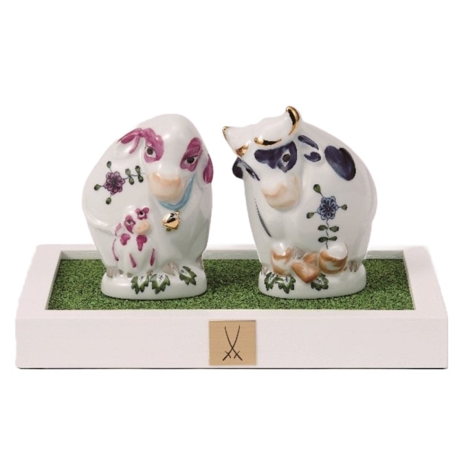 Meissen マイセン イノシシ 猪 置物 2点セット Meissen マイセン