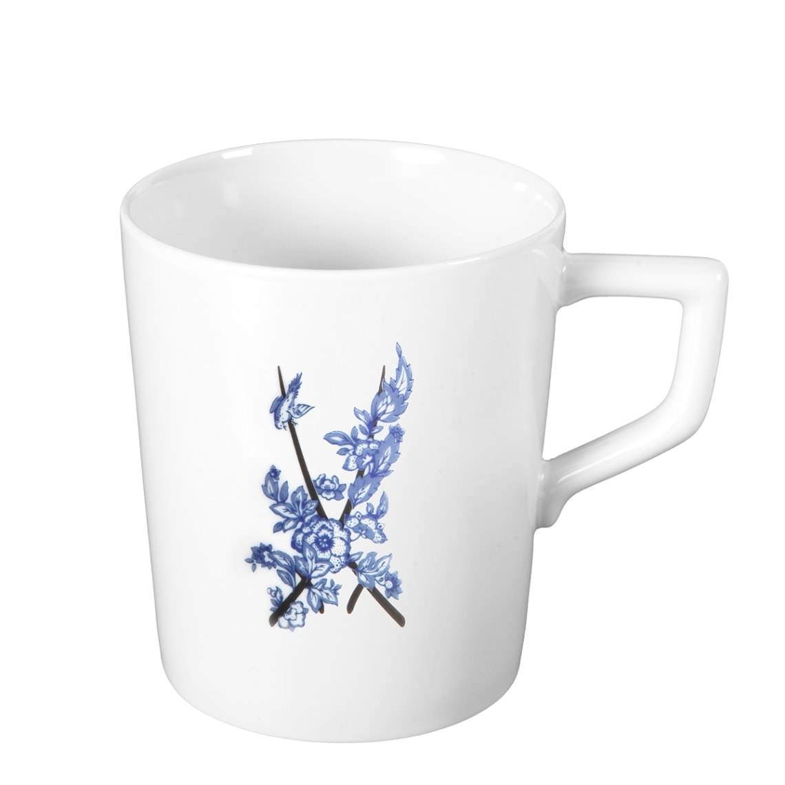 白に青いラインの素朴な小カップ マニセス 陶器 スペイン古陶/K213