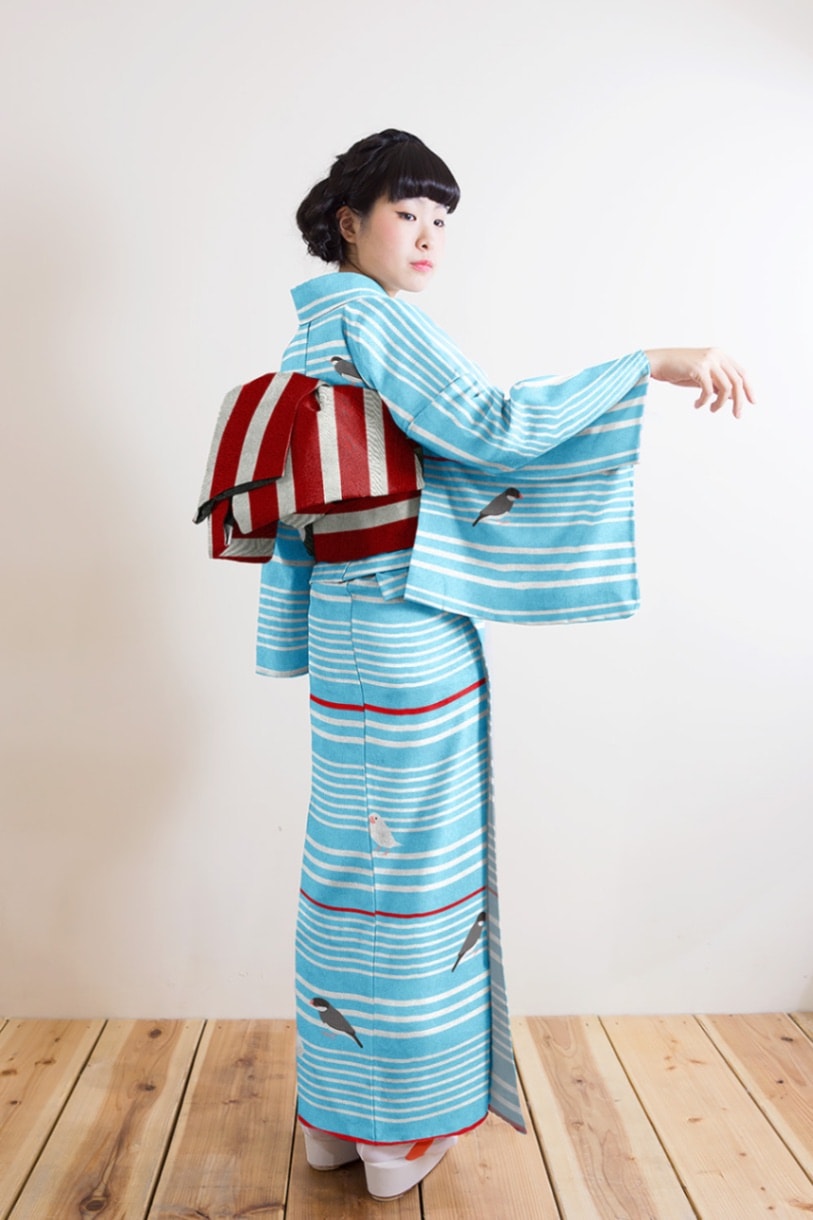 セオα夏着物・浴衣（文鳥/ブルー） SAK-SK43101b | さく研究所