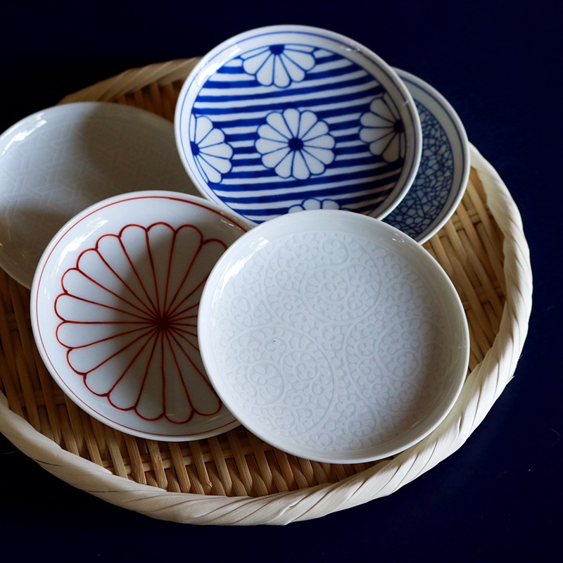 絵瀬戸 古瀬戸 菊文 小皿 豆皿 5客 時代箱 D R6765 【公式通販】