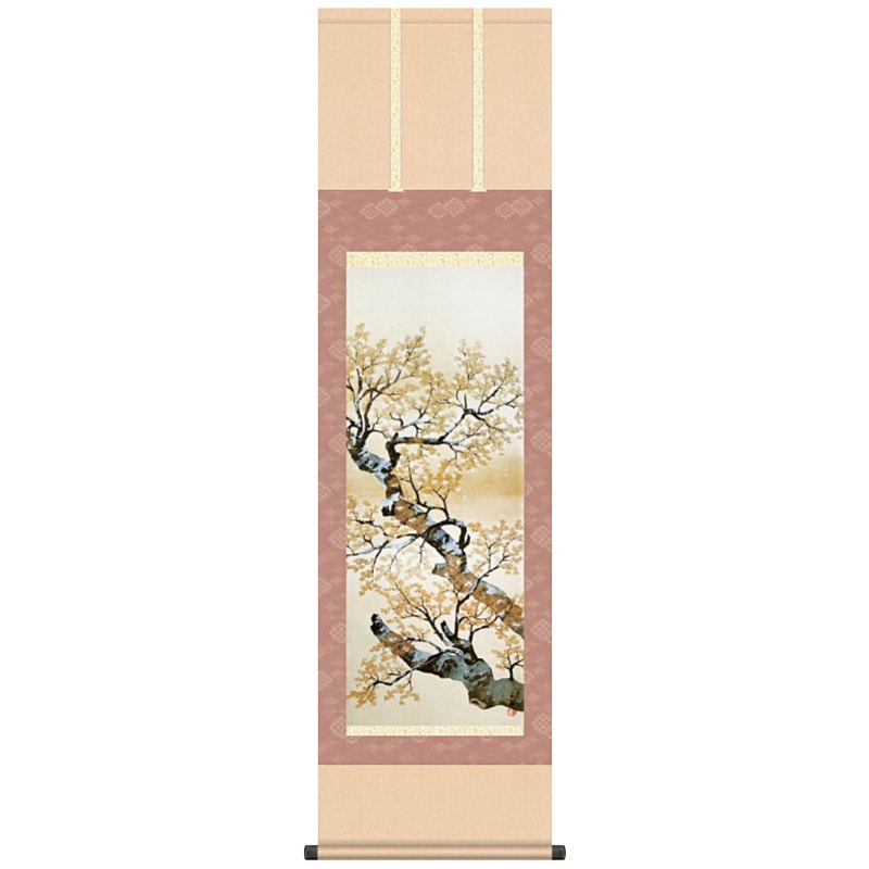 美品］掛け軸 日本画「早春」大野草思 美品］掛け軸 日本画「早春」大
