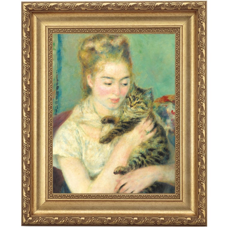 ルノワール 「猫を抱く女性」 4号 立体複製名画 【5％ポイント還元中