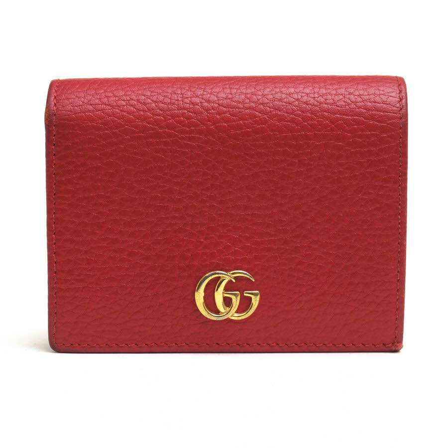 GUCCI 456126 Leather Card Case Wallet / グッチ GGマーモント金具
