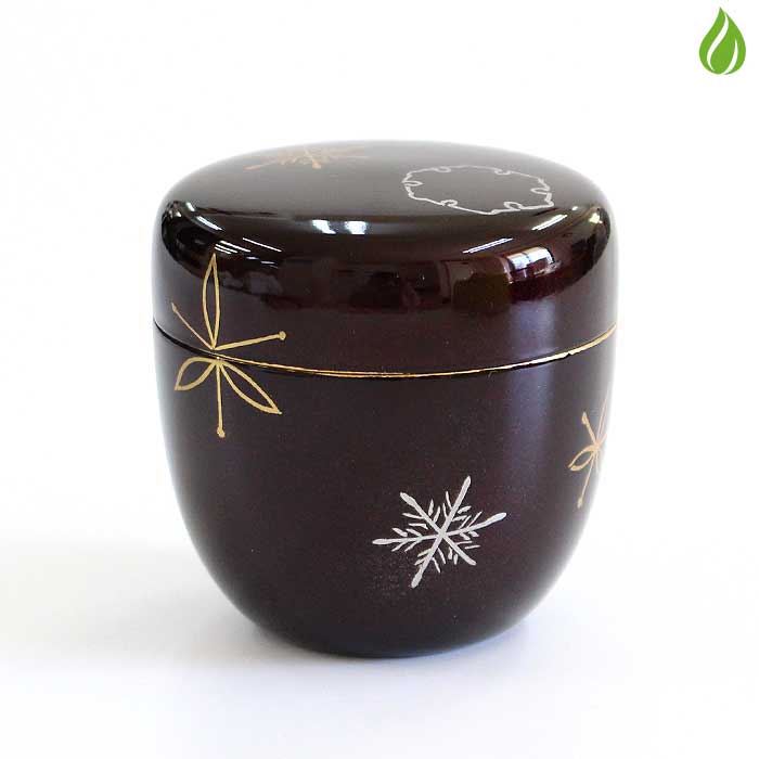 茶道具 棗 東雲 溜塗 中棗 雪月花蒔絵 地味 ( 内梨子地 )