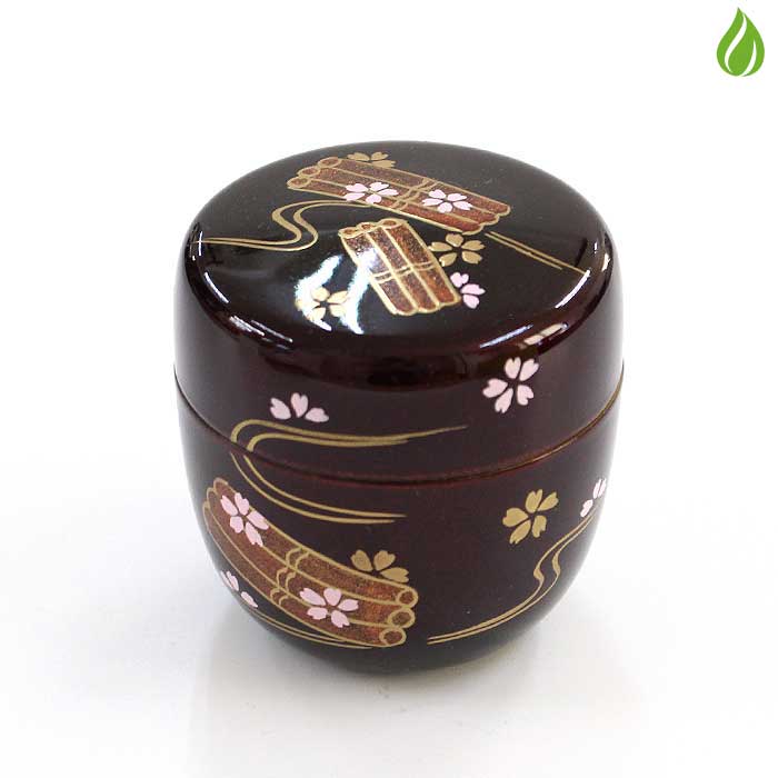 茶道具 棗 東雲 溜塗 中棗 桜流水蒔絵 ( 内梨子地 )