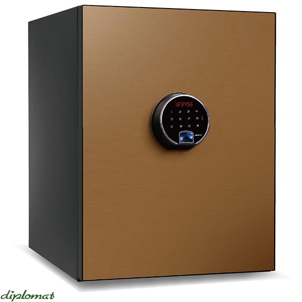 開梱設置込】 指紋認証+テンキー式 耐火金庫 60kg シャンパンゴールド