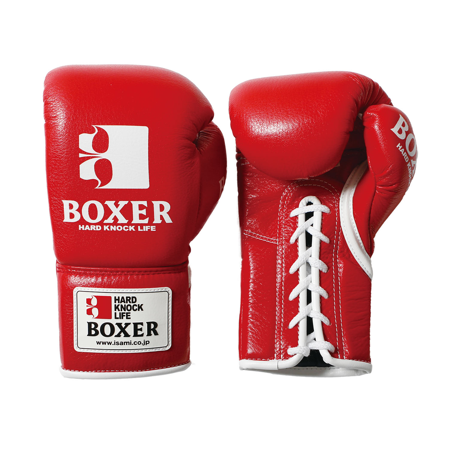 値下げ）ISAMI BOXER 試合用 ボクシンググローブ 8oz 紐式 黒 BOXER