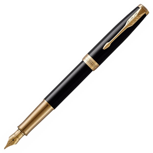 最終値下げ！！Parker 万年筆 黒色 ゴールド装飾18k インク5本セット
