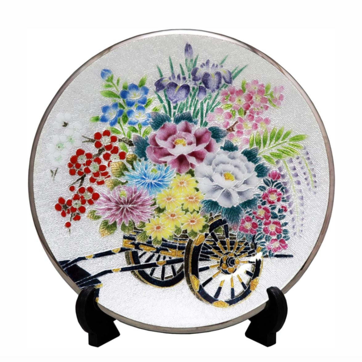 茶道具 七宝焼 薄緑釉 胡蝶蘭図 花器 共箱 Z 9750D 茶道具 七宝焼 薄緑