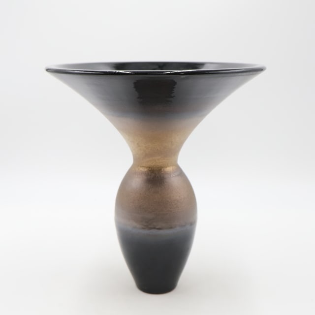 クリスタルガラス U字型花瓶② 変形花器 池坊 草月 生け花 華道