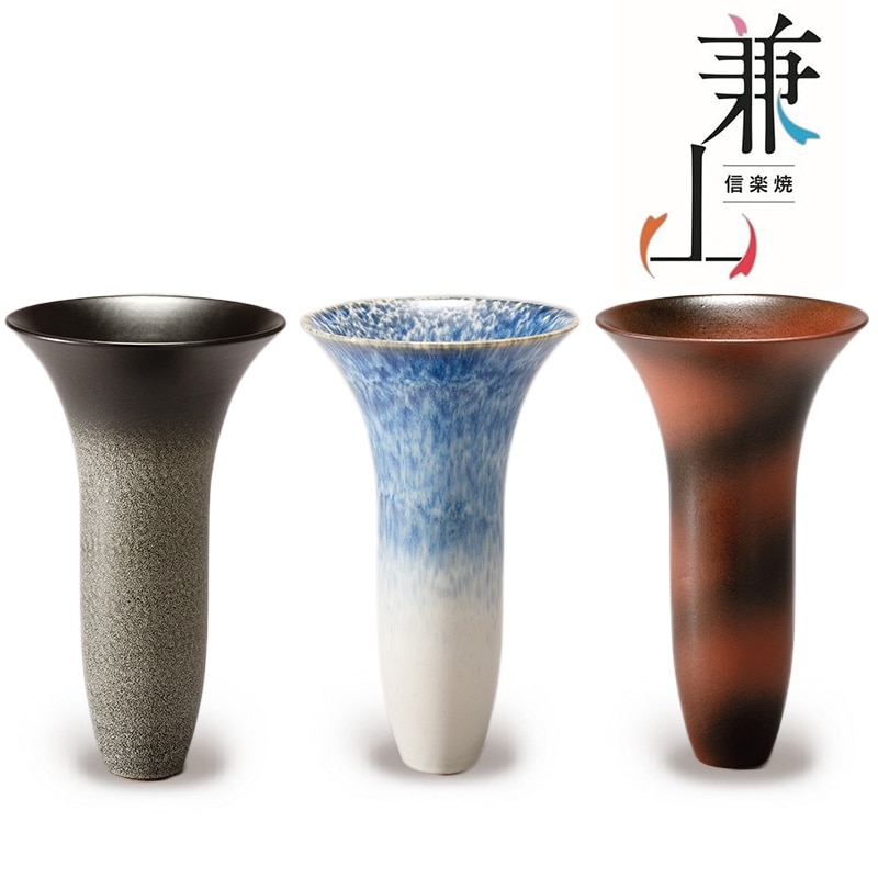 信焼 花瓶 志道作 花器 Japanesetraditional 花瓶 信楽焼 志道作 陶器