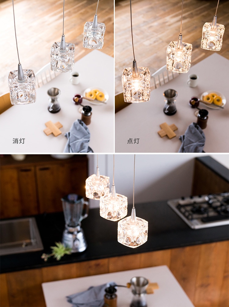 希少旧型」キシマ ガラスキューブ 5灯ペンダントライト KISHIMA5灯