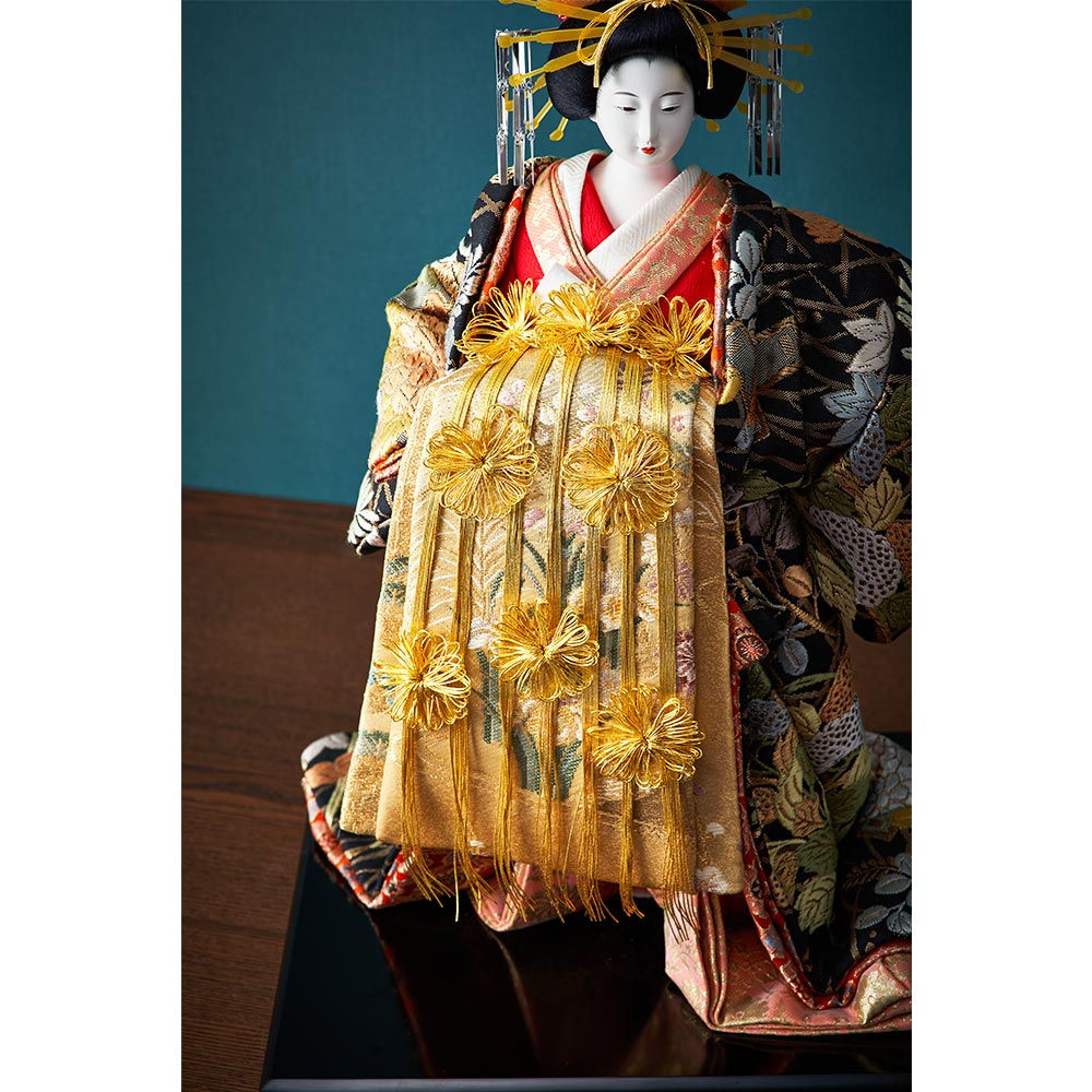 大人の上質 日本人形／花魁人形(48cm) 西陣折り帯アンティーク