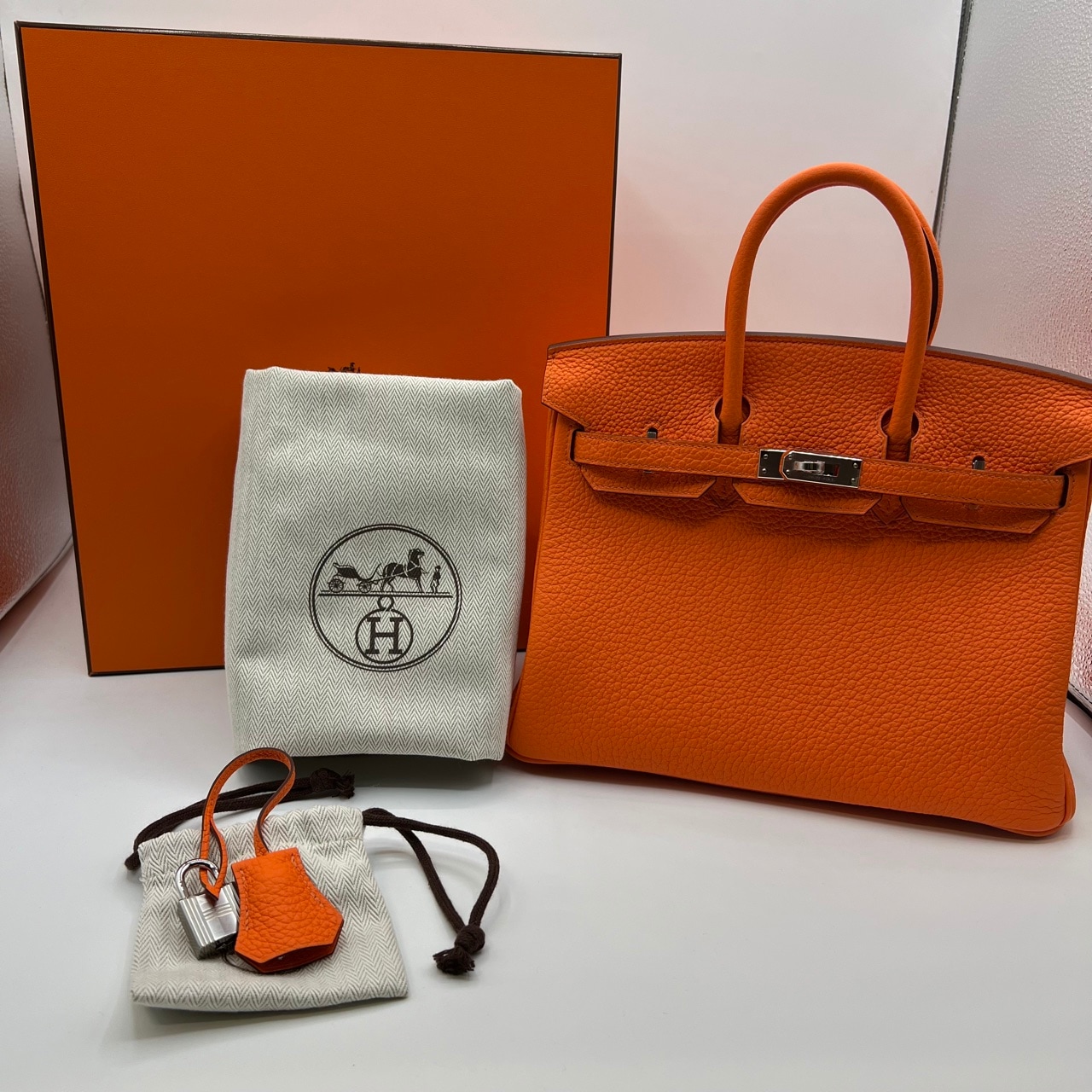 エルメス バーキン25 バック オレンジ ギフトボックス 1497 HERMES