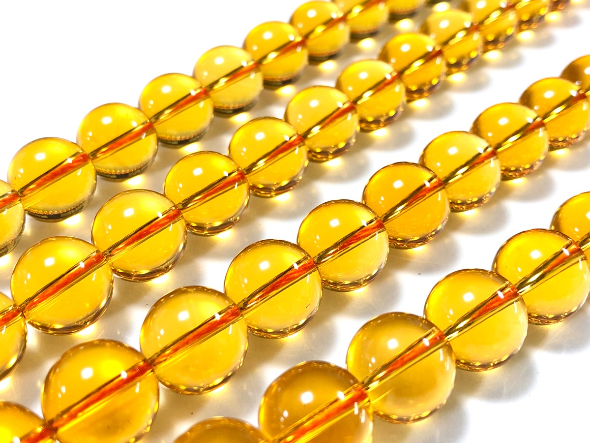 天然石パワーストーンボールと台座イエローストーン