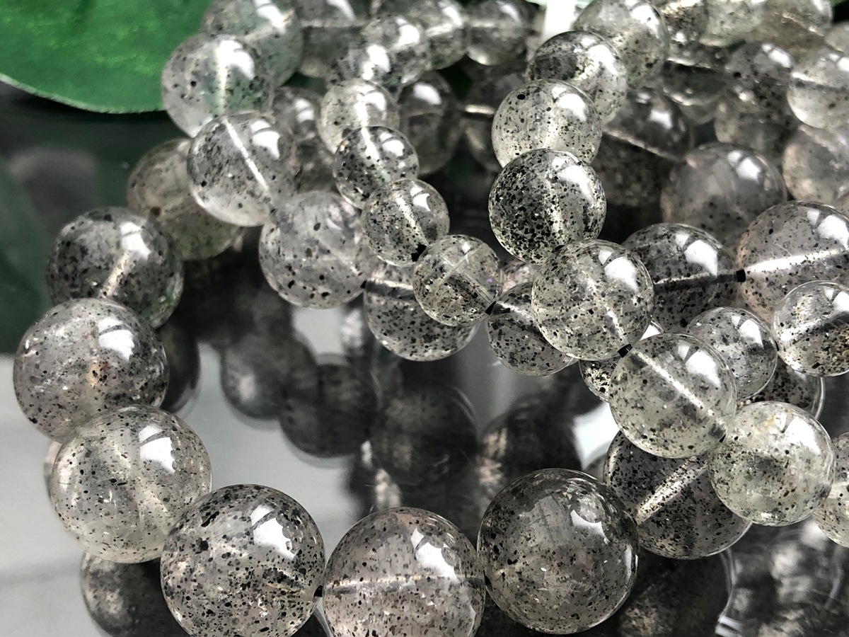 希少色☆天然石ブレスレット/ブラックスーパーセブン/約9mm/1本