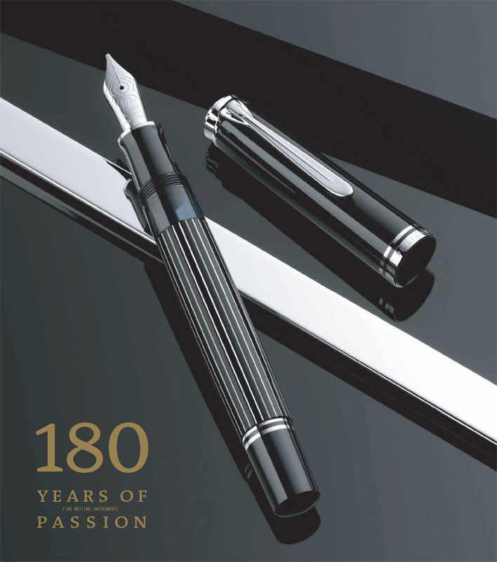 Pelikan 万年筆 ストライプデザイン 黒m815