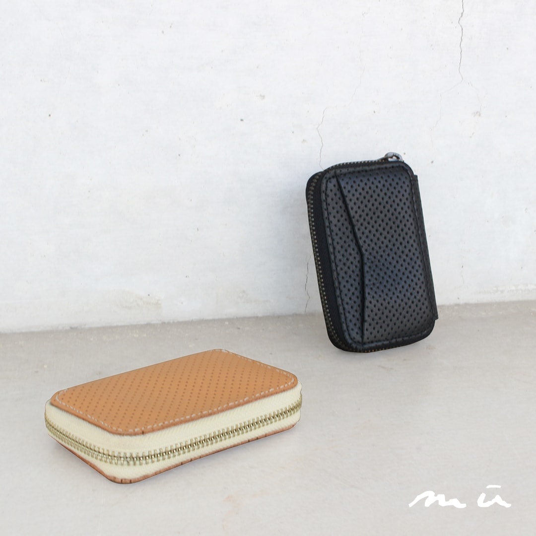 生産終了【mu】本革 Rファスナー コンパクト財布 レディース レザー