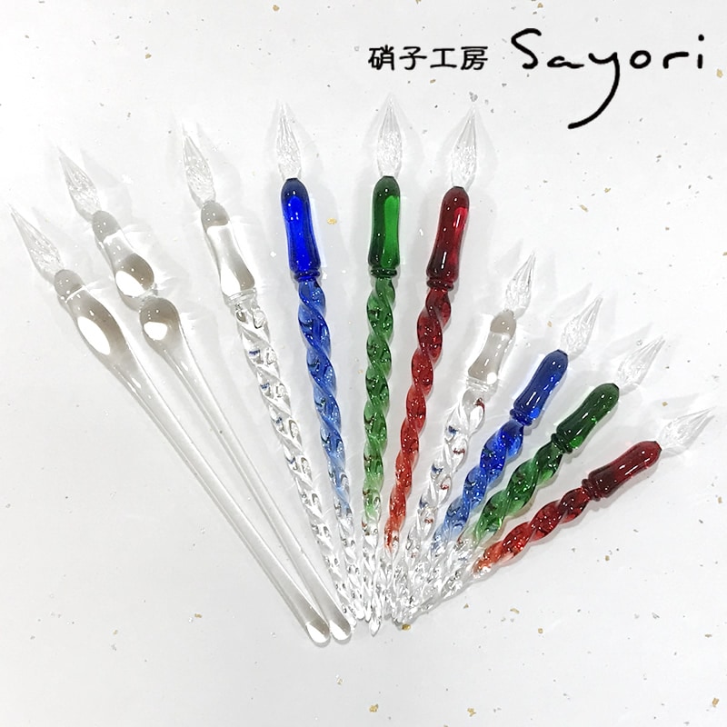 硝子工房 Sayori/さより ガラスペン 凛rin/麗rei/煌kou クリア/レッド