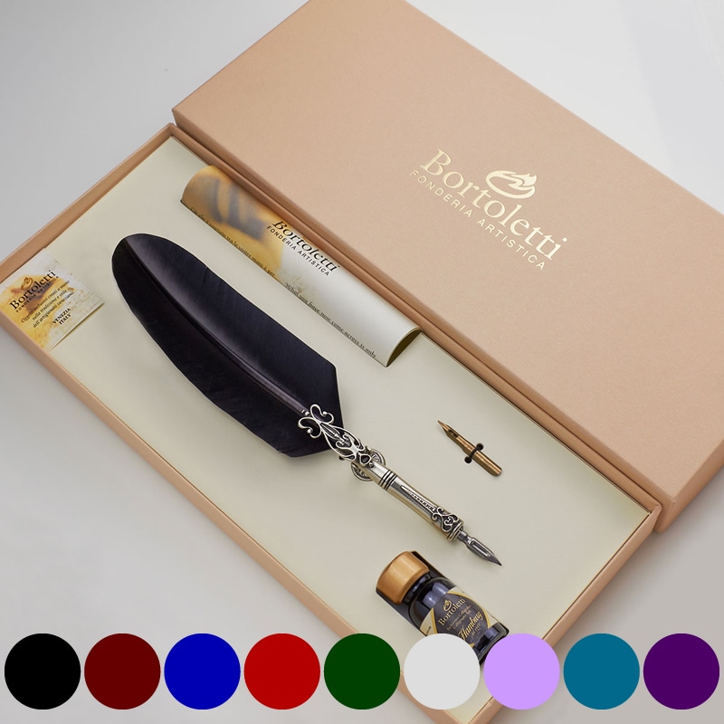 ボルトレッティ/Bortoletti 羽根ペン軸 ギフトセット No80 羽ペン ミニ