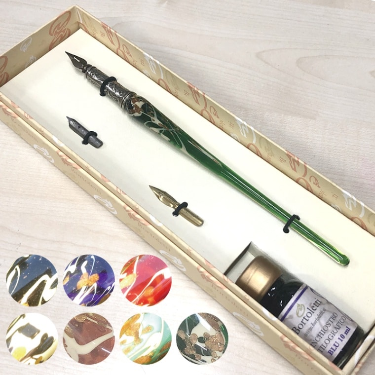 イタリア製】【ガラスペン軸】ボルトレッティ Bortoletti インク付き