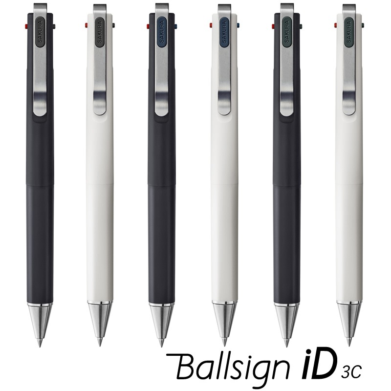 サクラクレパス ボールサインiD 3C 3色ボールペン ブラック/ホワイト