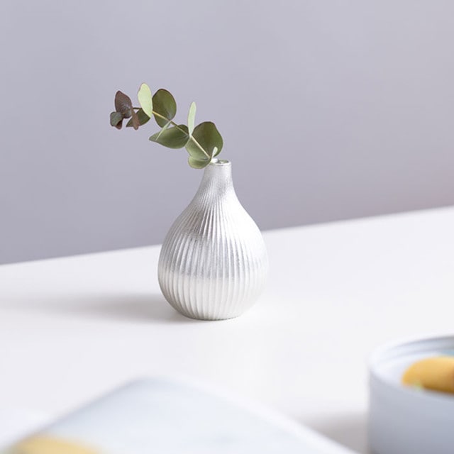 石丸陶芸【銀花作】 花瓶？酒器 ？インテリアに 石丸陶芸【銀花作