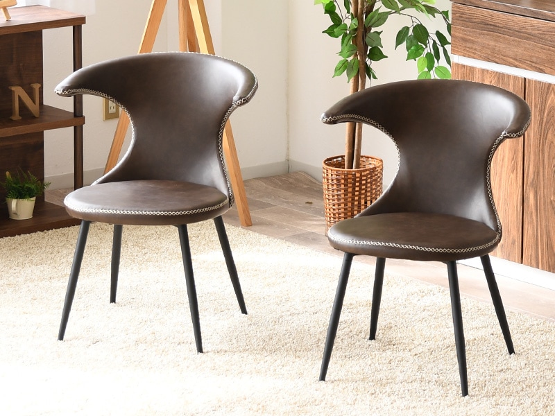 ま*ち様 ミッドセンチュリー 木製ダイニングチェア 2脚セット 40年代50年代