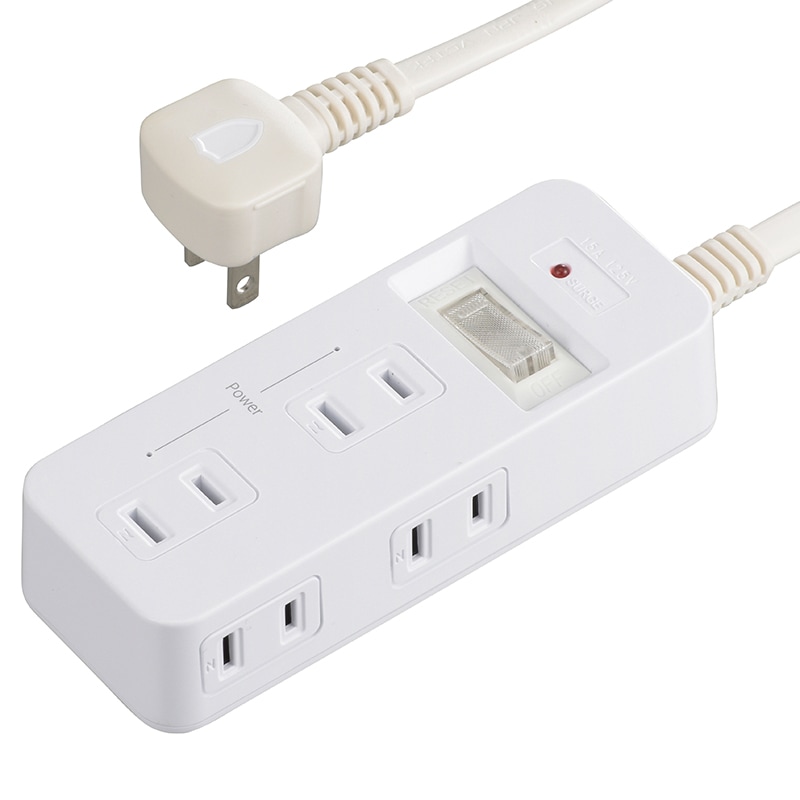 電源タップ 発煙ガードタップ 集中スイッチ付 雷ガード 6個口 1m｜HS