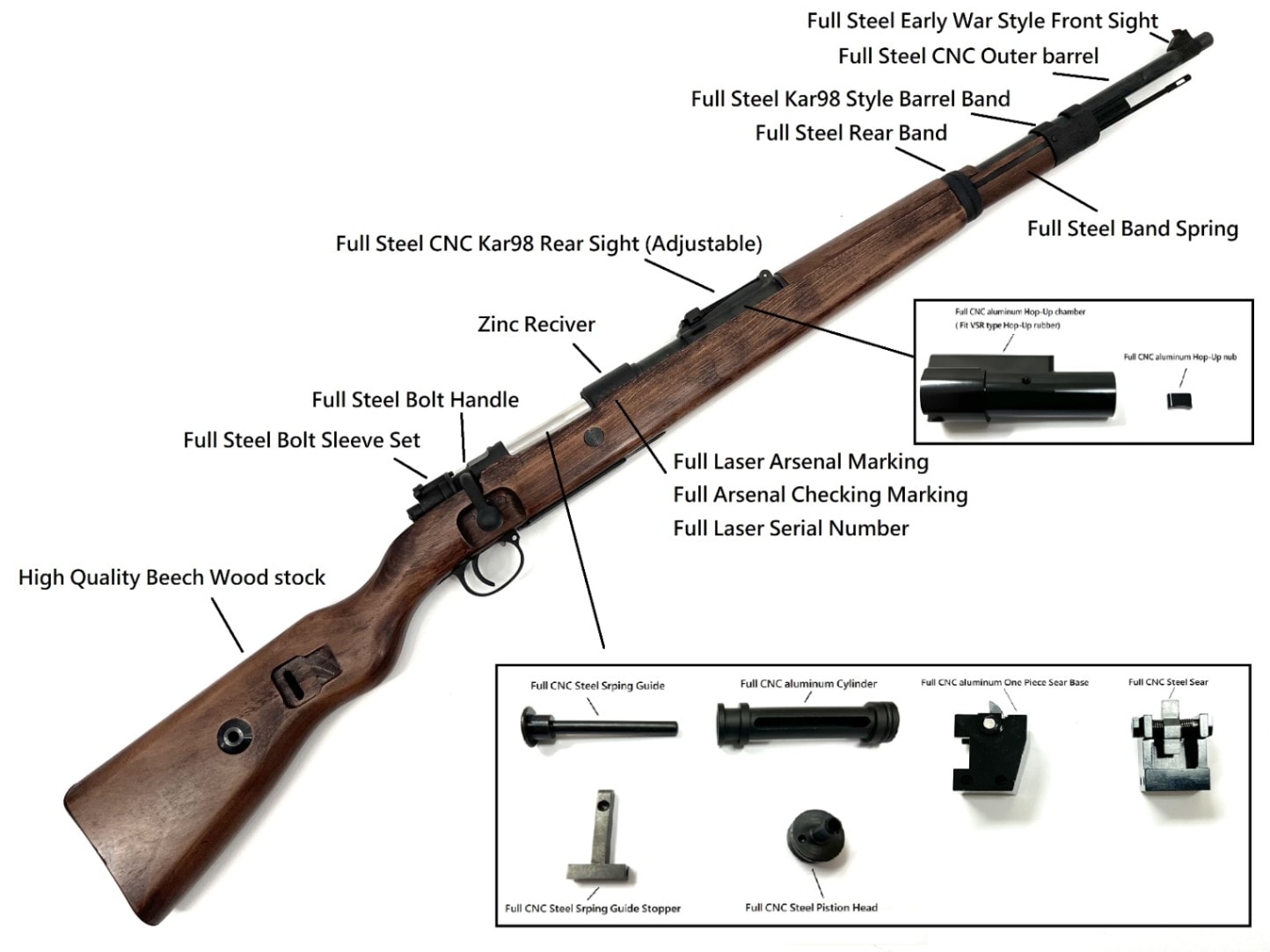 Kar98k エアコッキングガン SNOW WOLF Kar98k ボルトアクション エアコッキングガン : ジーリー