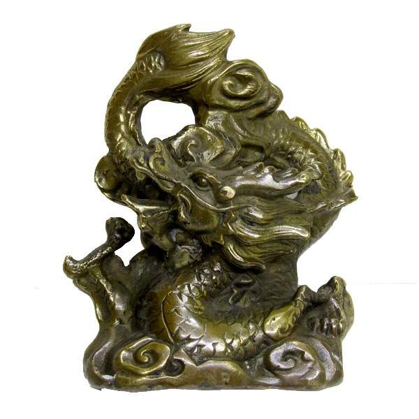 銅製龍雲置物銅色【送料無料】（沖縄700円）｜開運,風水 ,置き物 中国